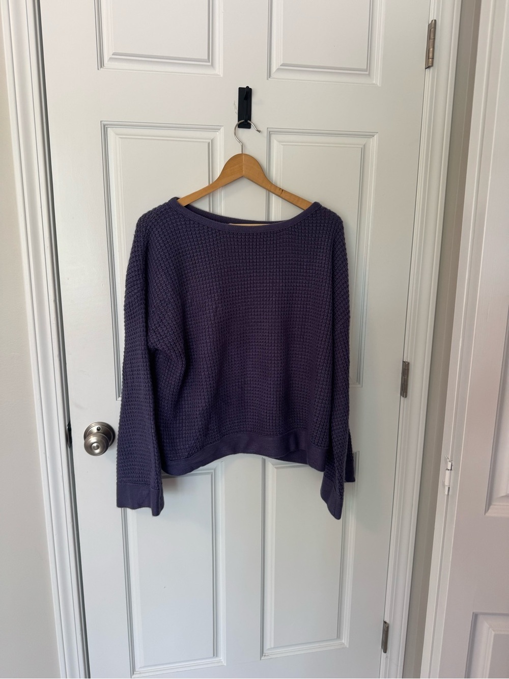 Listicle Purple Waffle Knit Boatneck Sweater